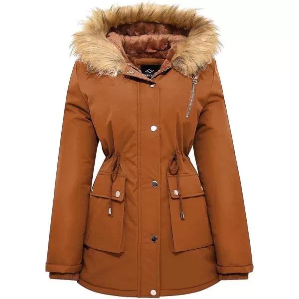 imageFARVALUE Womens Waterrepellent Winter Coat Thicken Puffer Jacket Warm FLeece Lined Parka with Fur HoodGinger