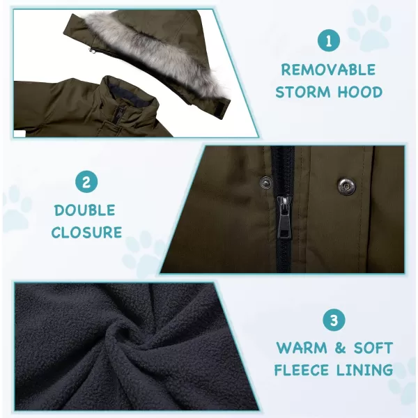 imageFARVALUE Boys Water Resistant Winter Coat Parka Jacket Quilted Fleece Lined Outwear Thicken Puffer Jacket Hood CoatGreen