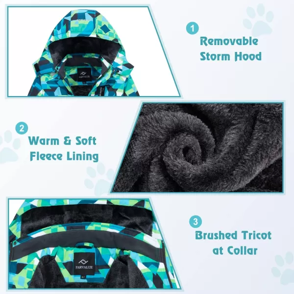 imageFARVALUE Boys Waterproof Ski Jacket Windproof Winter Coat Warm Snow Coat Outdoor Raincoats Hooded WindbreakerCamo