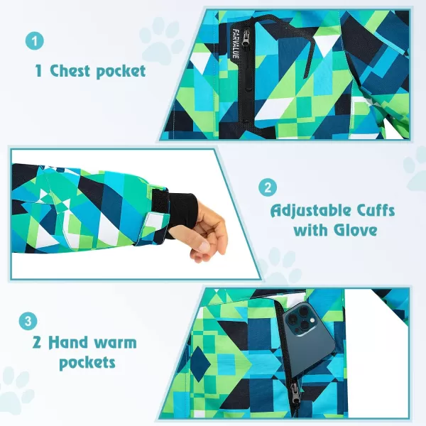 imageFARVALUE Boys Waterproof Ski Jacket Windproof Winter Coat Warm Snow Coat Outdoor Raincoats Hooded WindbreakerCamo
