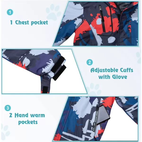 imageFARVALUE Boys Waterproof Ski Jacket Windproof Winter Coat Warm Snow Coat Outdoor Raincoats with Removable HoodOrange Camouflage