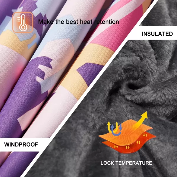 imageFARVALUE Girls Waterproof Skiing Jacket Windproof Winter Coat Warm Snow Coat with Removable HoodPurple Camouflage