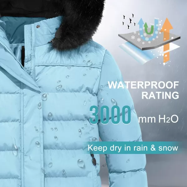 imageFARVALUE Girls Winter Coats Thicken Fleece Lined Padded Hooded Puffer Jacket Coat for GirlsBlue