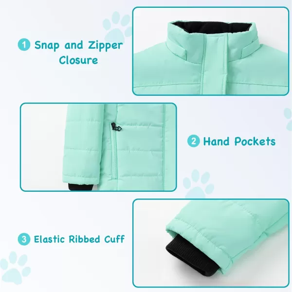 imageFARVALUE Girls Winter Coats Thicken Fleece Lined Padded Hooded Puffer Jacket Coat for GirlsMint Green