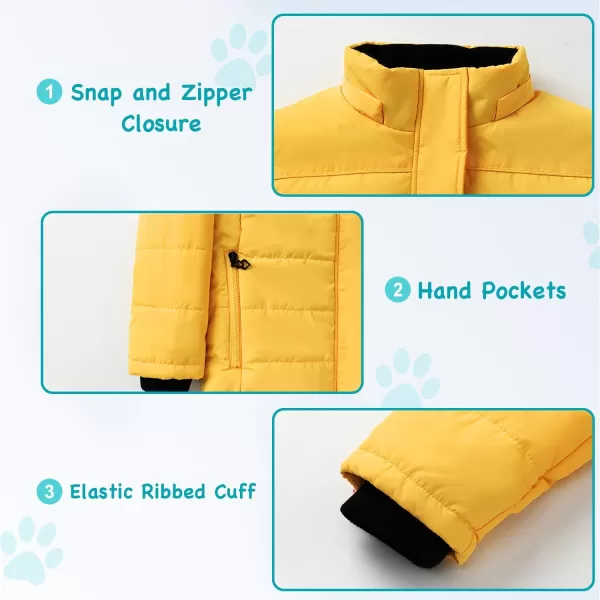 imageFARVALUE Girls Winter Coats Thicken Fleece Lined Padded Hooded Puffer Jacket Coat for GirlsYellow