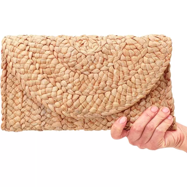 imageFARVALUE Women Straw Clutch Summer Straw Beach Bag Handwoven Summer Envelope Purse Wallet