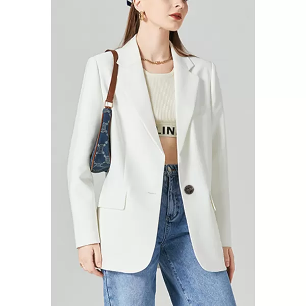 imageFARVALUE Womens Casual Oversized Blazer Long Sleeve Open Front Work Office Blazer Lapel Suit Jackets Shoulder PadsApricot