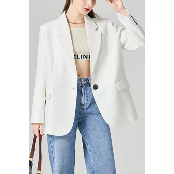 imageFARVALUE Womens Casual Oversized Blazer Long Sleeve Open Front Work Office Blazer Lapel Suit Jackets Shoulder PadsApricot