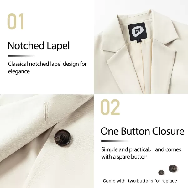 imageFARVALUE Womens Casual Oversized Blazer Long Sleeve Open Front Work Office Blazer Lapel Suit Jackets Shoulder PadsApricot