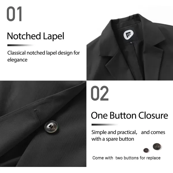 imageFARVALUE Womens Casual Oversized Blazer Long Sleeve Open Front Work Office Blazer Lapel Suit Jackets Shoulder PadsBlack