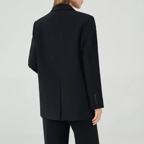 imageFARVALUE Womens Casual Oversized Blazer Long Sleeve Open Front Work Office Blazer Lapel Suit Jackets Shoulder PadsBlack