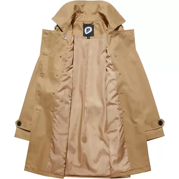 imageFARVALUE Womens Double Breasted Trench Coat Water Resistant Windbreaker Classic Belted Lapel OvercoatAcamel