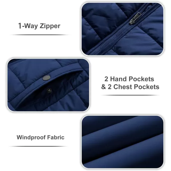 imageFARVALUE Womens Water Resistant Winter Coat Thicken Puffer Jacket Warm Quilted Parka Padded Windbreaker with Removable HoodNavy