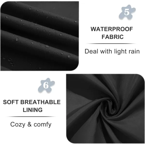 imageFARVALUE Womens Waterproof Trench Coat Double Breasted Windbreaker Classic Belted Lapel Overcoat with Removable HoodBlack