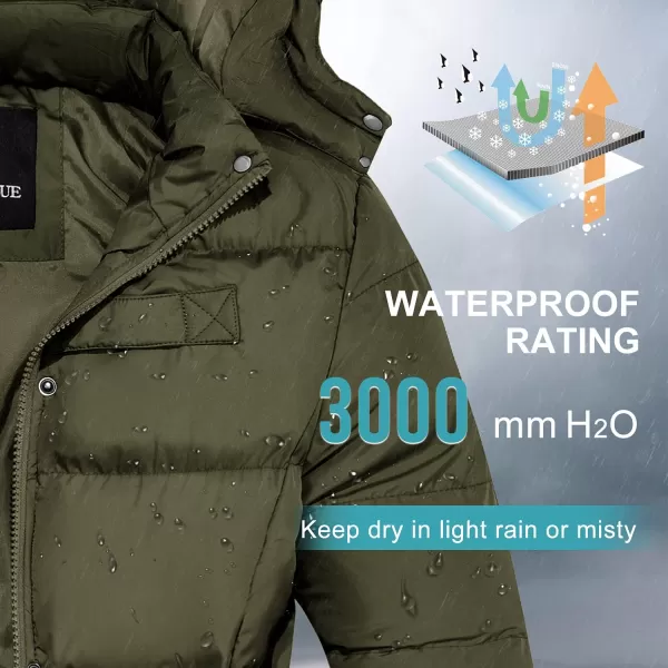 imageFARVALUE Womens Winter Coat Thicken Puffer Jacket Warm Bubble Coat with Removable HoodArmy Green