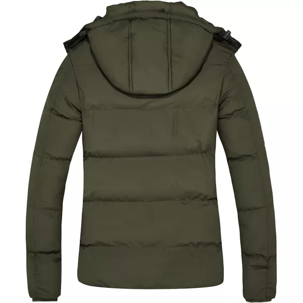 imageFARVALUE Womens Winter Coat Thicken Puffer Jacket Warm Bubble Coat with Removable HoodArmy Green