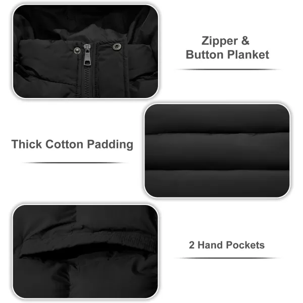 imageFARVALUE Womens Winter Coat Thicken Puffer Jacket Warm Bubble Coat with Removable HoodBlack
