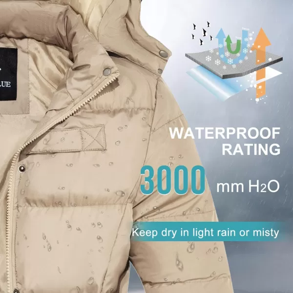 imageFARVALUE Womens Winter Coat Thicken Puffer Jacket Warm Bubble Coat with Removable HoodLight Khaki