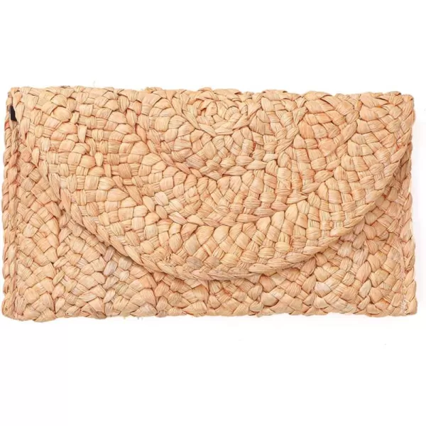 imageFARVALUE Women Straw Clutch Summer Straw Beach Bag Handwoven Summer Envelope Purse Wallet