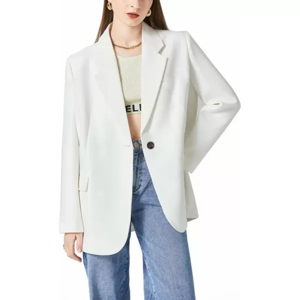 imageFARVALUE Womens Casual Oversized Blazer Long Sleeve Open Front Work Office Blazer Lapel Suit Jackets Shoulder PadsApricot