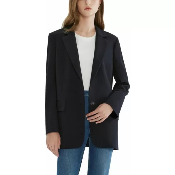 imageFARVALUE Womens Casual Oversized Blazer Long Sleeve Open Front Work Office Blazer Lapel Suit Jackets Shoulder PadsBlack