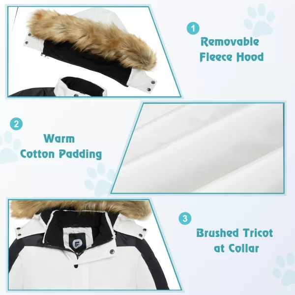 imageFARVALUE Boys Water Resistant Winter Coat Warm Quilted Puffer Jacket Hooded Parka Thicken Down Jacket for BoysBlack  White