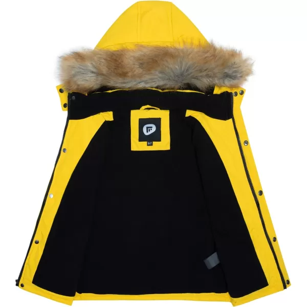 imageFARVALUE Boys Water Resistant Winter Coat Warm Quilted Puffer Jacket Hooded Parka Thicken Down Jacket for BoysBlack  Yellow