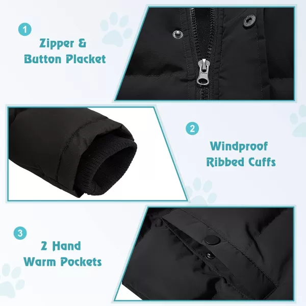 imageFARVALUE Boys Water Resistant Winter Coat Warm Quilted Puffer Jacket Hooded Parka Thicken Down Jacket for BoysBlack