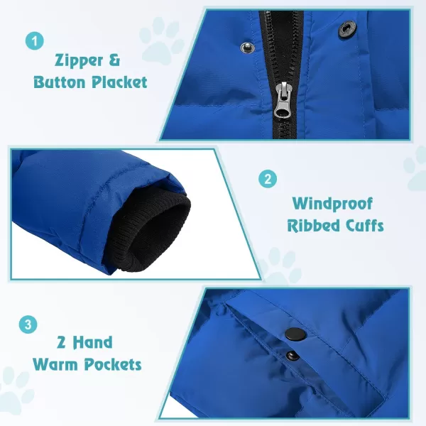 imageFARVALUE Boys Water Resistant Winter Coat Warm Quilted Puffer Jacket Hooded Parka Thicken Down Jacket for BoysBlue
