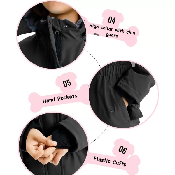 imageFARVALUE Girls Long Winter Coats Warm Parka Lined Puffer Jacket Thicken Fleece Hooded Coat with Fur Collar for GirlsBlack