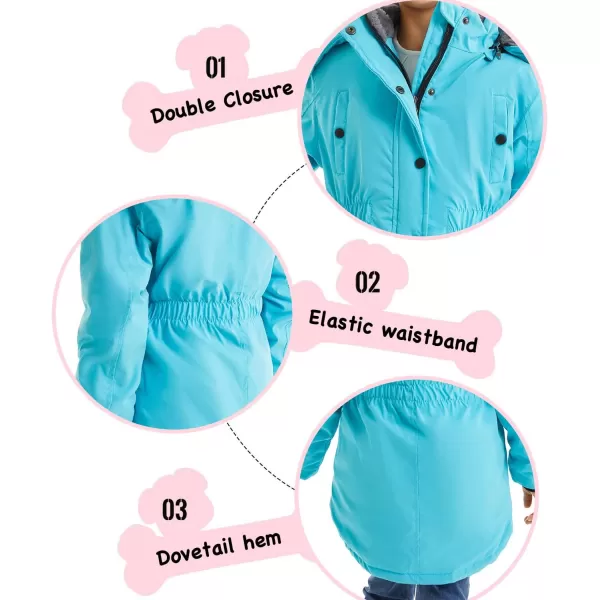 imageFARVALUE Girls Long Winter Coats Warm Parka Lined Puffer Jacket Thicken Fleece Hooded Coat with Fur Collar for GirlsBlue