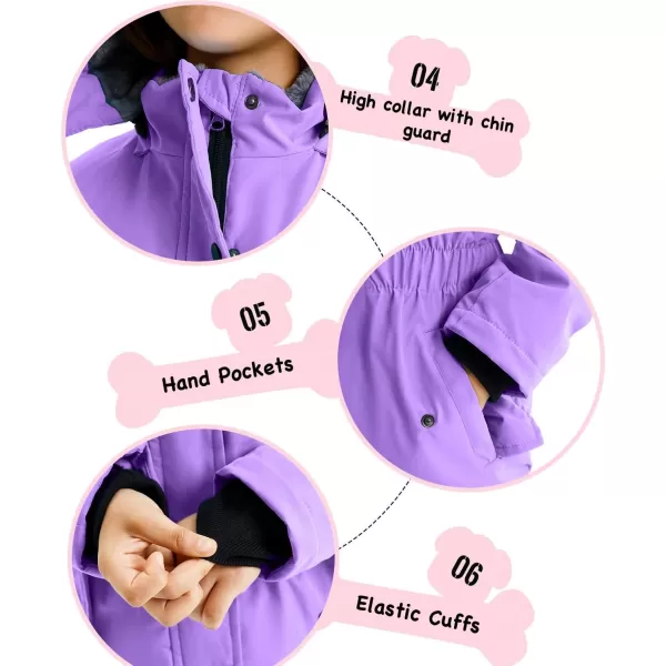 imageFARVALUE Girls Long Winter Coats Warm Parka Lined Puffer Jacket Thicken Fleece Hooded Coat with Fur Collar for GirlsPurple