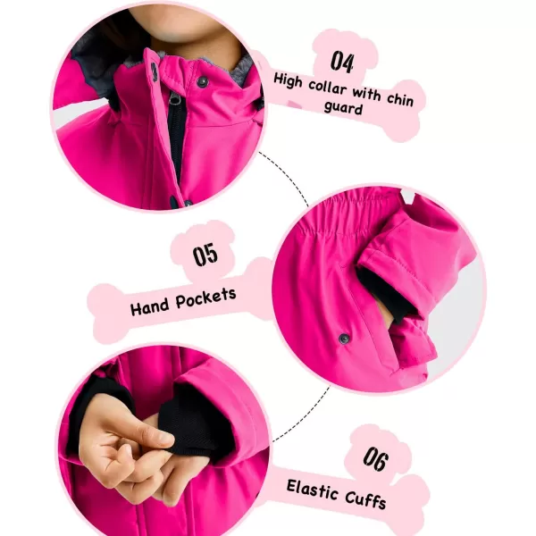 imageFARVALUE Girls Long Winter Coats Warm Parka Lined Puffer Jacket Thicken Fleece Hooded Coat with Fur Collar for GirlsRose