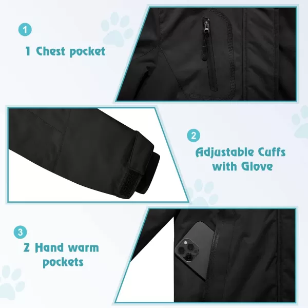 imageFARVALUE Girls Waterproof Ski Jacket Windproof Winter Coat Warm Fleece Snow Coat Outdoor Raincoats HoodedBlack