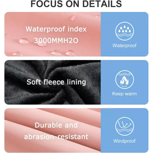 imageFARVALUE Girls Waterproof Ski Jacket Windproof Winter Coat Warm Fleece Snow Coat Outdoor Raincoats HoodedPale Pink