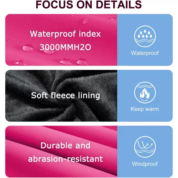 imageFARVALUE Girls Waterproof Ski Jacket Windproof Winter Coat Warm Fleece Snow Coat Outdoor Raincoats HoodedZrose