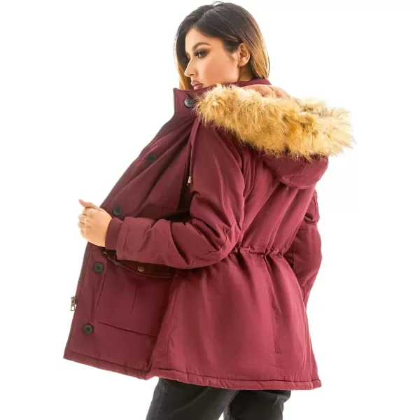 imageFARVALUE Womens Winter Coat Warm Parka Jacket Puffer Quilted Thicken Hooded Outerwear with Fur Trim