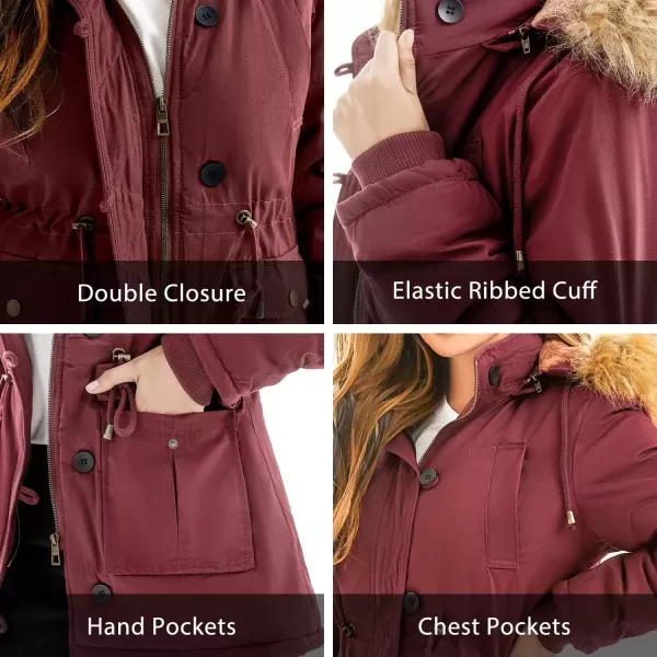 imageFARVALUE Womens Winter Coat Warm Parka Jacket Puffer Quilted Thicken Hooded Outerwear with Fur Trim
