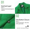 imageFARVALUE Womens Spring Casual Blazers Long Sleeve Notch Lapel Work Office Fall Blazer Jackets with PocketsGreen