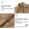 imageFARVALUE Womens Spring Casual Blazers Long Sleeve Notch Lapel Work Office Fall Blazer Jackets with PocketsKhaki