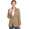 imageFARVALUE Womens Spring Casual Blazers Long Sleeve Notch Lapel Work Office Fall Blazer Jackets with PocketsKhaki