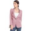 imageFARVALUE Womens Spring Casual Blazers Long Sleeve Notch Lapel Work Office Fall Blazer Jackets with PocketsPink