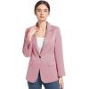 imageFARVALUE Womens Spring Casual Blazers Long Sleeve Notch Lapel Work Office Fall Blazer Jackets with PocketsPink