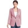 imageFARVALUE Womens Spring Casual Blazers Long Sleeve Notch Lapel Work Office Fall Blazer Jackets with PocketsPink