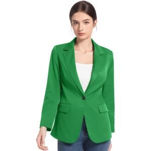 imageFARVALUE Womens Spring Casual Blazers Long Sleeve Notch Lapel Work Office Fall Blazer Jackets with PocketsGreen