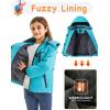 imageFARVALUE Girls Waterproof Skiing Jacket Windproof Winter Coat Warm Snow Coat with Removable Hood Blue 8