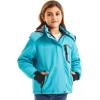 imageFARVALUE Girls Waterproof Skiing Jacket Windproof Winter Coat Warm Snow Coat with Removable Hood Blue 8
