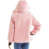 imageFARVALUE Girls Waterproof Skiing Jacket Windproof Winter Coat Warm Snow Coat with Removable Hood Pink 1012