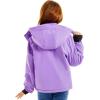 imageFARVALUE Girls Waterproof Skiing Jacket Windproof Winter Coat Warm Snow Coat with Removable Hood Purple 1416