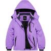 imageFARVALUE Girls Waterproof Skiing Jacket Windproof Winter Coat Warm Snow Coat with Removable Hood Purple 1416